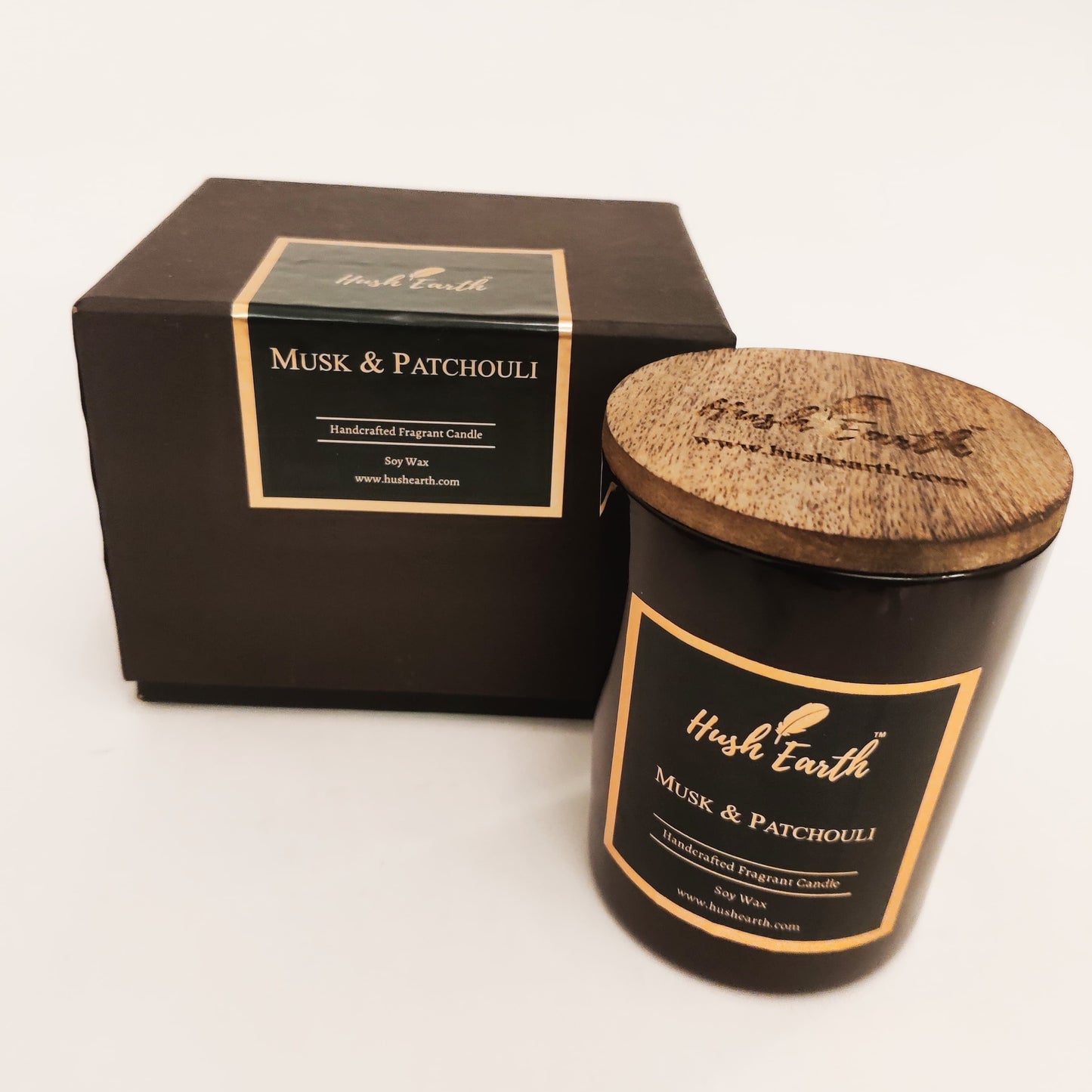 Musk &  Patchouli - Hush Earth Handcrafted Single Wick Candle