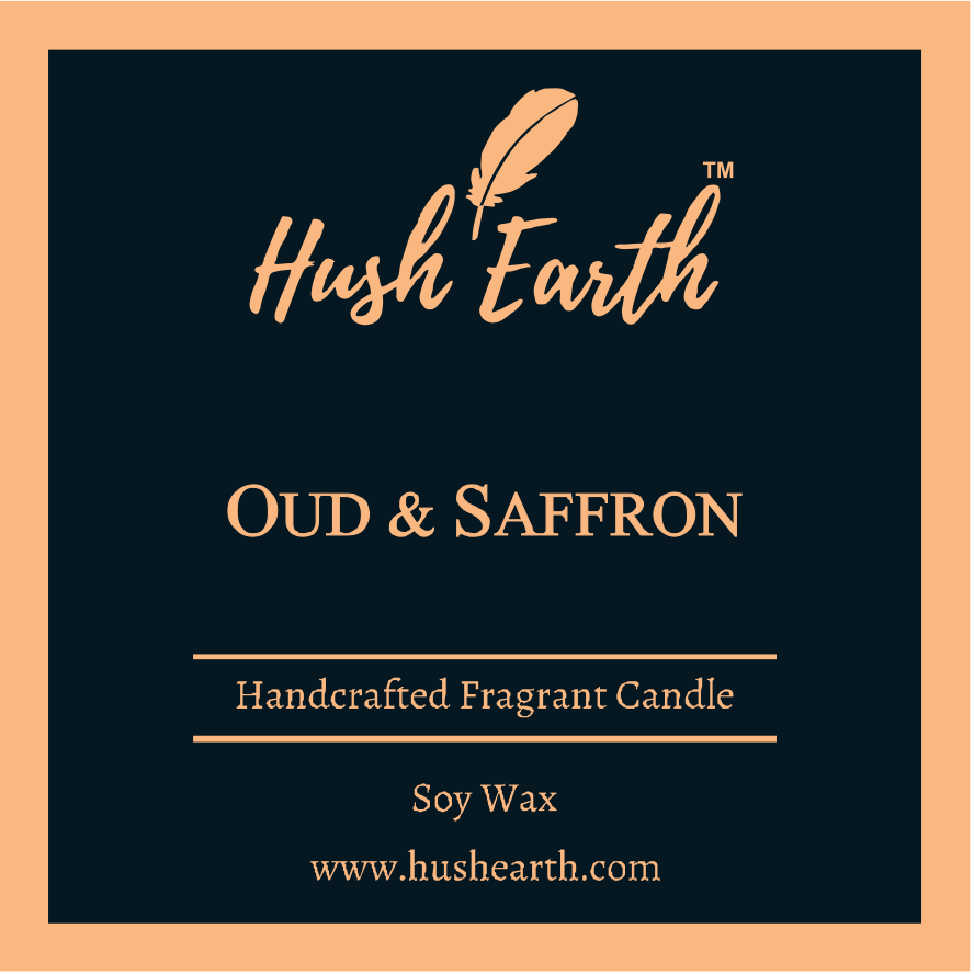 Oudh & Saffron - Hush Earth Handcrafted Single Wick Candle