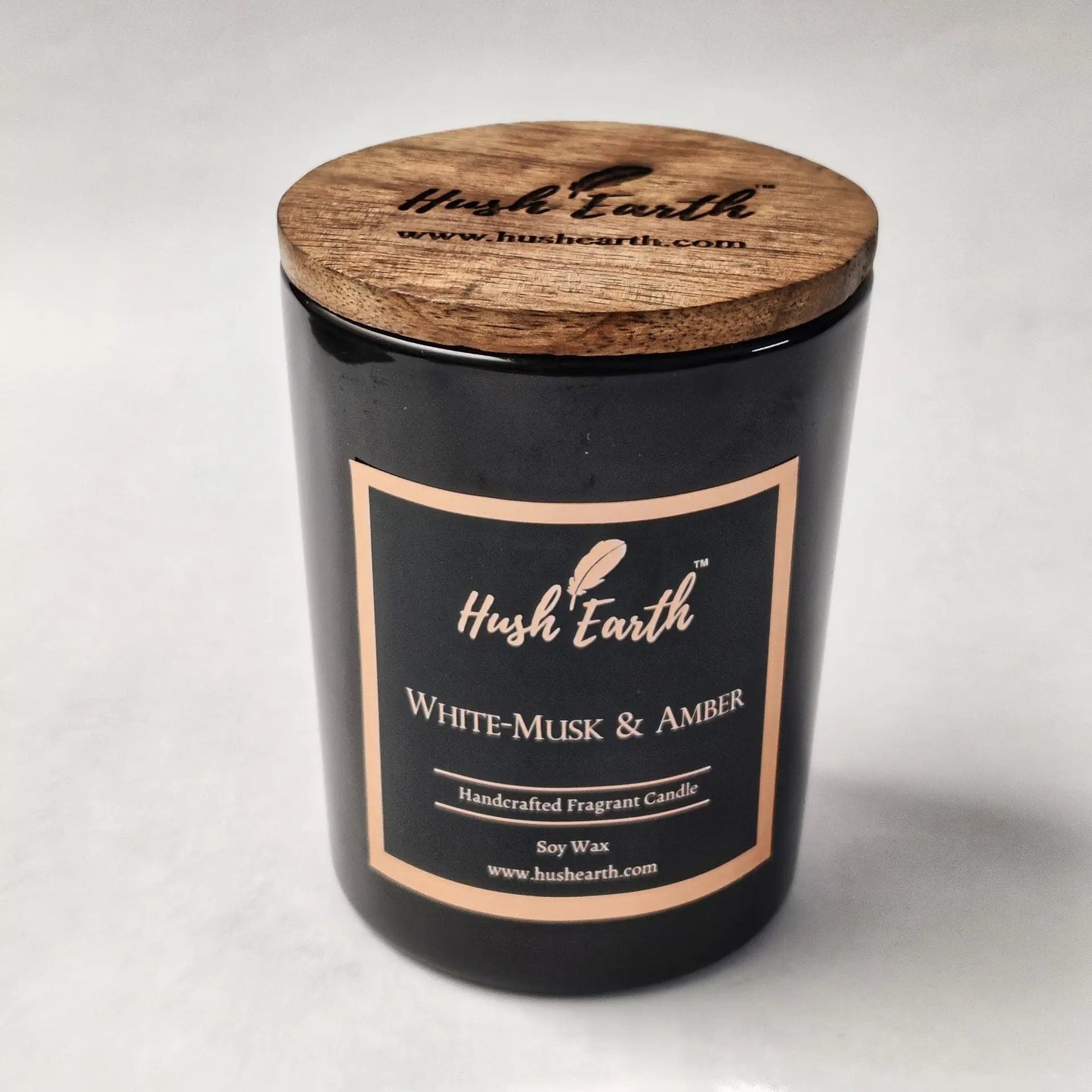 White Musk & Amber - Hush Earth Handcrafted Single Wick Candle-Hush Earth